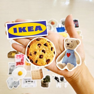 สติ๊กเกอร์ Ikea ของกิน ของแต่งบ้าน อีเกีย สไตล์นอร์ดิก ติดแน่น กันน้ำ (50 ชิ้น) cute sticker