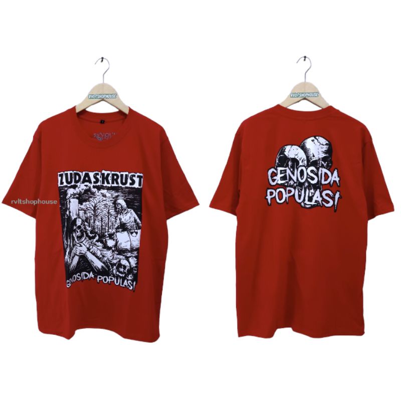 MERAH Red Zudasskrust Punk Band T-shirt / Punk T-shirt Distro T-shirt Music T-shirt