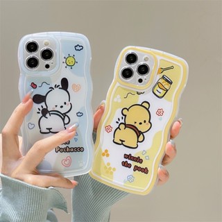 เคส Samsung A14 A13 A12 M12 A11 M11 A71 A54 A34 A24 A04 A04S A03 A03S A02 M02 A02S A53 A52 A52S A51 A50 A50S A33 A32 A31 A30 A30S A20 A23 A22 A10S A21S 4G 5G Transparent Wave Frame Dog Bear Soft Case