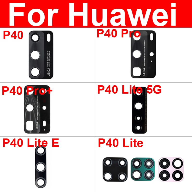 เลนส์กระจกด้านหลังพร้อมสติกเกอร์สําหรับ Huawei P40 P40Lite P40lite E P40lite5G P40Pro + Plus เลนส์กร