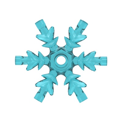 Lego part (ชิ้นส่วนเลโก้) No.x789 / 42409 / 53972 Rock 4 x 4 Crystal, Ice Snowflake