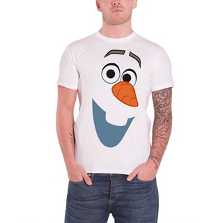 [COD]Mowei7 {พร้อมส่ง} เสื้อยืดผ้าฝ้าย 100% พิมพ์ลาย Frozen Olaf Snowman Face พลัสไซซ์ แฟชั่นผู้ชาย ไซซ์ XS-6XLS-5XL