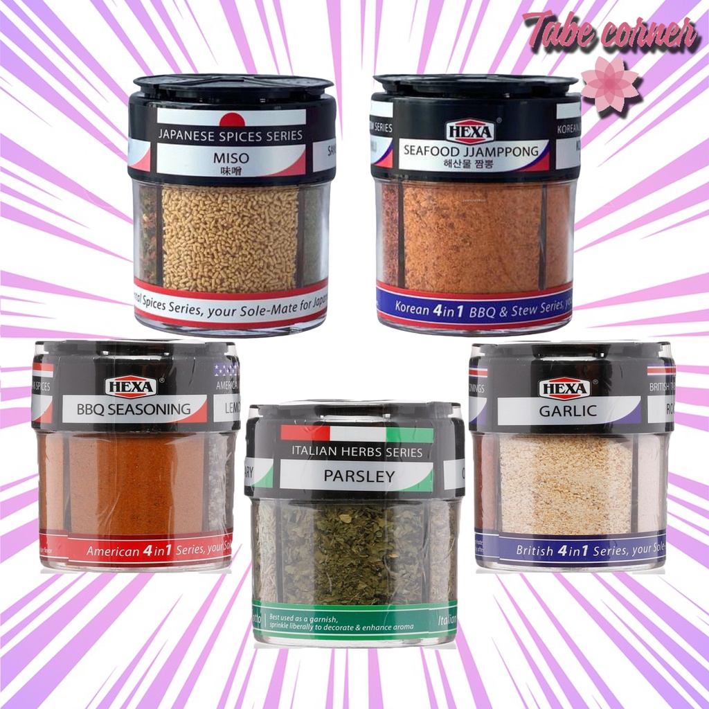 HALALHEXA Spice 4 in 1 Table Seasoning 85g l BBQ & Salt Seasoning 85g l Italian Herbs Series 24g