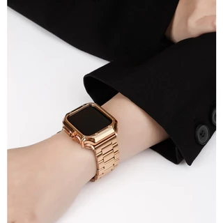 สายนาฬิกาข้อมือ สเตนเลส โลหะ สําหรับ iWatch Strap Series11 10 9 8 7 6 5 4 3 2 1 เคส i watch case Watch SE SE2 Ultra 41 มม. 45 มม. 49 มม. 40 44 สาย i Strap