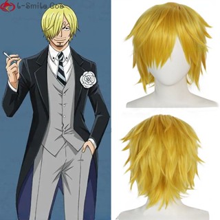 Misscoo Sanji วิกผมคอสเพลย์ อะนิเมะ One Piece Sanji วิกผมสั้น สีเหลือง สีทอง ทนความร้อน