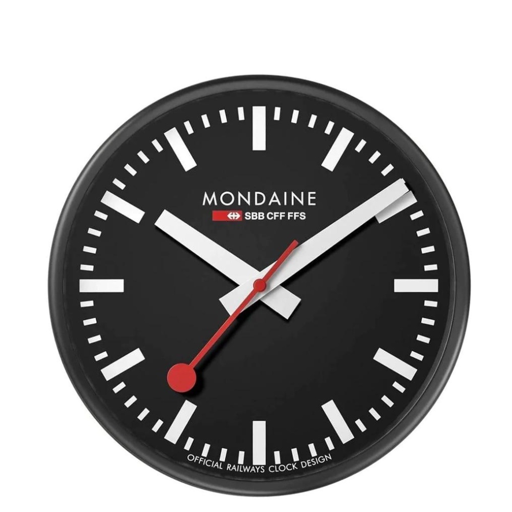 (ของแท้ประกันช้อป) Mondaine WALL CLOCK 25 cm, black kitchen clock, A990.CLOCK.64SBB