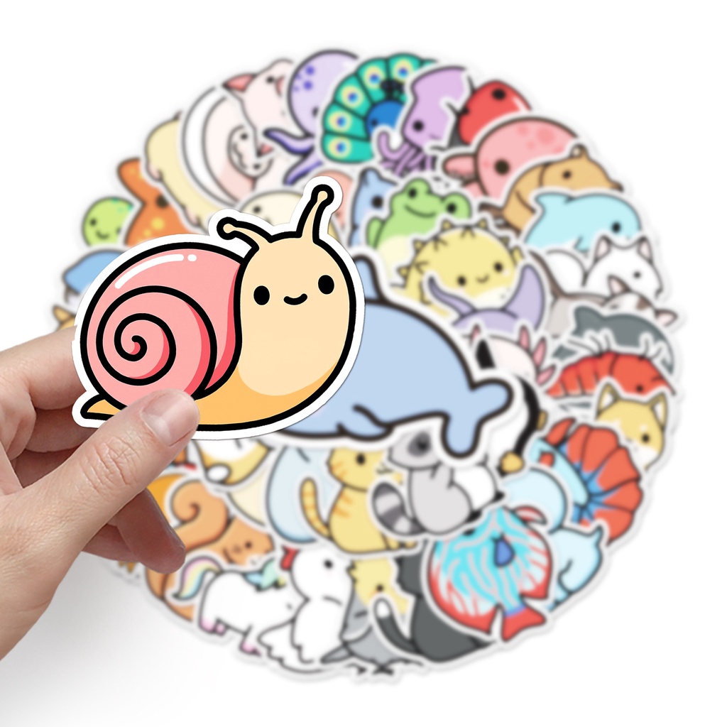 พร้อมส่ง New Cute animal 50แผ่น STICKER ยูนิคอร์น หมู เพนกวิน ชิบะอินุ ฮัสกี้ กันน้ำ สติ๊กเกอร์ โทรศัพท์มือถื