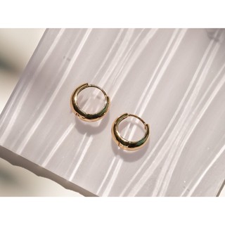 [Earring] LUNE Olivia Rings : โอลิเวีย ต่างหูห่วงทรงคลาสสิคสีทอง ก้านเงินแท้ ผิวเรียบเป็นเงา