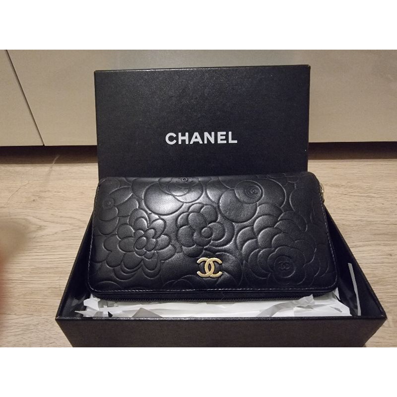 ขายแล้ว sold out  ❌❌กระเป๋าสตางค์แบรนด์เนม Chanel แท้ 💯%✔️ มือ2 ญี่ปุ่น (หนังแกะ)❌❌