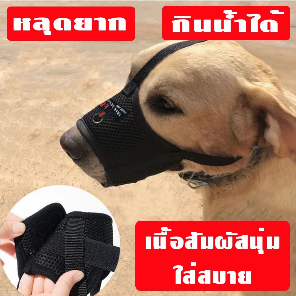 New!! ใช้ดี ตะกร้อครอบหมา ที่ครอบปากสุนัข ตระกร้อปากหมา น้องหมาดื่มน้ำได้ ป้องกันการกัด เห่า สำหรับสุนัขพันธุ์เล็ก-ใหญ่