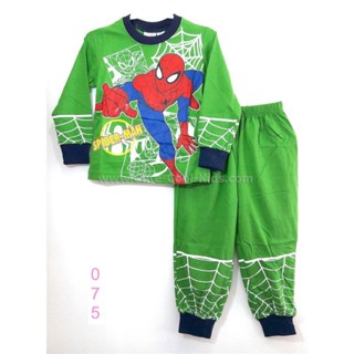 L-PJB-075-thb ชุดนอนเด็ก สีเขียว ลายSpider Size-100 (3-4Y)