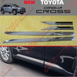 TOYOTA 2020+ COROLLA CROSS แถบปิดข้างตัวรถ ชุบโครเมียม ป้องกันการชนกันของรอยขีดข่วน สแตนเลส แถบสว่าง