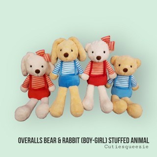 ตุ๊กตาหมีและกระต่าย ใส่เอี๊ยม ชาย-หญิง Overalls Bear&amp;Rabbit (Boy&amp;Girl) ขนาด 25" (นิ้ว)