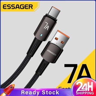 ❥❥Essager 7a 100วัตต์ Usb Type C เคเบิ้ลลวดสำหรับ Realme หัวเว่ย P30 Pro 66วัตต์อย่างรวดเร็วชาร์จลวด USB-C ชาร์จสายข้อมูลสำหรับ S Amsung O Neplus Poco F3