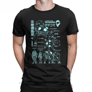 ถูกที่สุด Tachikoma Blueprint Ghost In The T Shirt For Men Cotton Funny T-Shirt Vintage Tees Short Sleeve