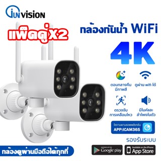 Junanvision กล้องกันน้ำ 4K-H6 Hisilicon เชื่อมต่อไวไฟ กล้องหมุนได้ พูดตอบโต้ได้ สามารถมองเห็นภาพชัดในที่มืด app icam365