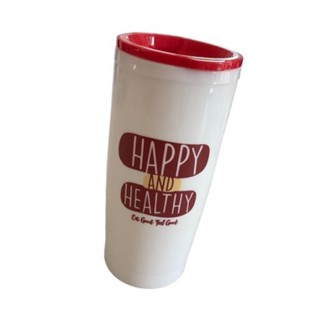 (สินค้าร่วมทำบุญ) แก้วพลาสติก Happy and Healthy Eat Good Feel Good