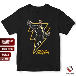 เสื้อผ้าผชเสื้อยืดแขนยาว พิมพ์ลาย BLACK ADAM lightning the rock shazam - DC - PREMIUM combed 24s สําหรับผู้ชาย และผู้หญิ