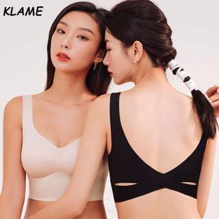 Klame ชุดชั้นในสปอร์ตบรา เปลือยหลัง ไร้รอยต่อ ไร้รอยต่อ พลัสไซซ์ คุณภาพสูง สําหรับผู้หญิง M-6XL KLM163