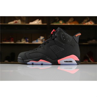 Air Jordan 6 "Infrared-2019 Release" AJ6 รองเท้าลําลอง สีดํา สีแดง 384664-023 Alzs LI0M