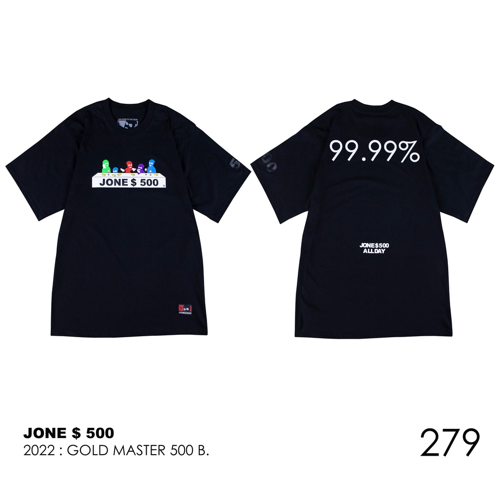 ่JONE500 ของแท้ NO.279 เนื้อผ้าเกรด A  / Cotton แท้ No.20 หนานุ่มใส่สบายสไตล์สตรีทงานสกรีนสี