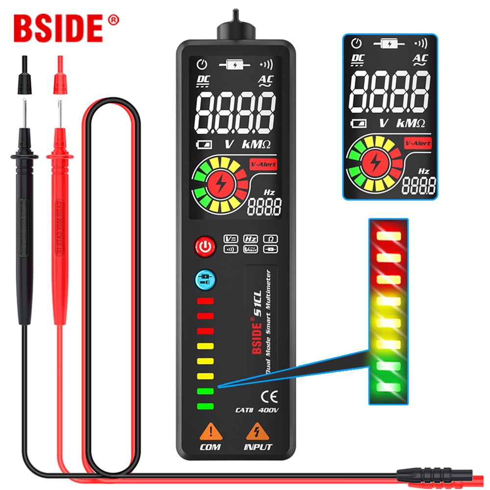 BSIDE Portable Digital Multimeter ADMS1 S1CL Smart LCD Voltage Detector ...