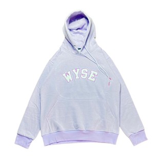 Wyse 1988 เสื้อแจ็กเก็ต มีฮู้ด ปักลายโลโก้ สีม่วง พรีเมี่ยม