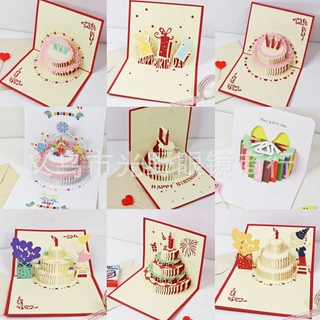 พร้อมส่ง ขายดี มี32แบบ การ์ดอวยพรวันเกิด🎂 Birthday Card Pop up 3D ป๊อปอัพ 3มิติ