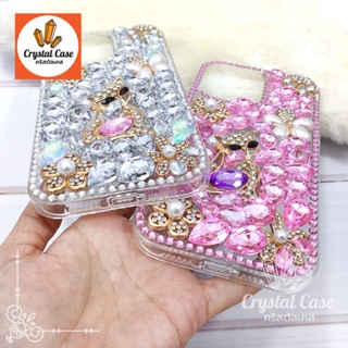 เคสมือถือคริสตัลหรูหรา  VIVO Y17 Y20 Y21 2021 Y22 2022 Y35 2022 C33 Y15s V23 5g ขอบนิ่มใสประดับเพชรอะไหล่แมว