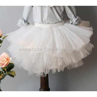 SK-075 กระโปรงเด็กผู้หญิงสีขาว Size-120/L (5-6Y)