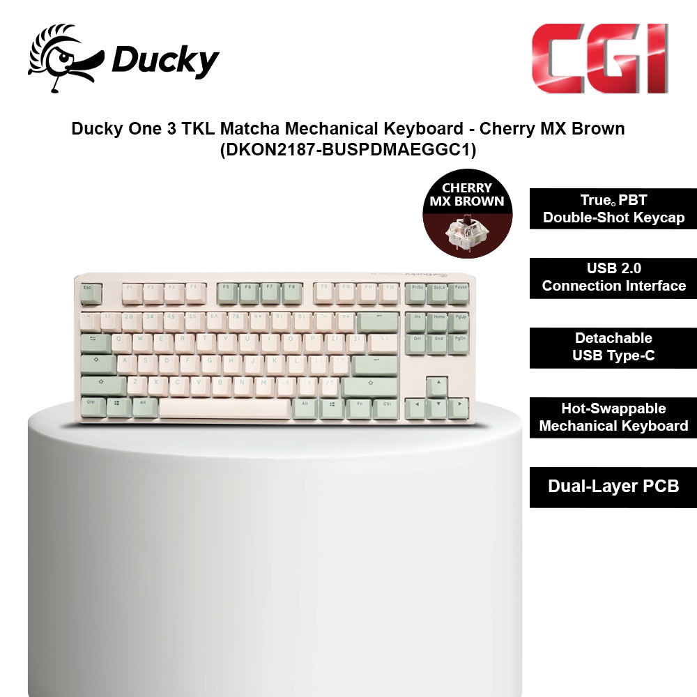 Ducky One 3 TKL Matcha Mechanical Keyboard - Cherry MX Brown DKON2187-BUSPDMAEGGC1