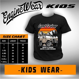 Land cruiser เสื้อยืดลําลอง แขนสั้น พิมพ์ลายรถยนต์ FJ40 Offroad Hardtop Jeep 4x4 4WD adv สําหรับเด็ก