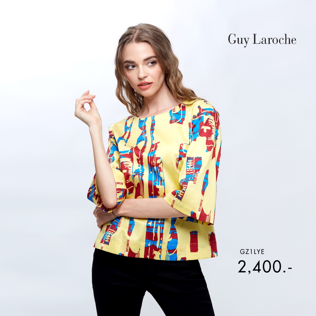 Guy Laroche  เสื้อ ผู้หญิง  Blouse Soft cotton พิมพ์ลาย (GZ1LYE)