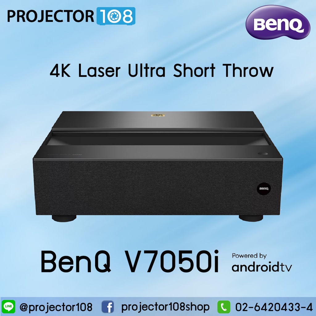BenQ V7050i 4K Laser Ultra Short Throw Home Theater Smart Projector - Powered by Android TV - Projector 108