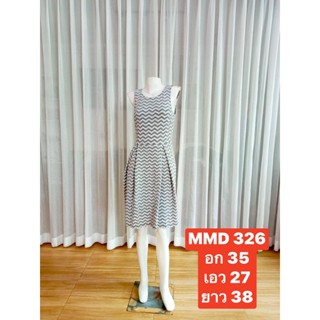 MMD 326 ชุดเดรสสั้นลายพิมพ์ ทรงสอบ คอกลม แขนกุด กระโปร่งยาวเลยเข่า พร้อมส่ง