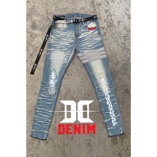 ​Light blue destroyed jeans #กางเกงยีนส์ #denim