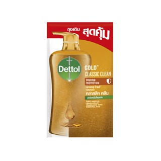 Dettol Gold Shower Gel Classic Clean 400G Pouch เดทตอล โกลด์ เจลอาบน้ำ รีฟิล สูตร คลาสสิค คลีน 400 กรัม