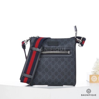 NEW GUCCI MASSENGER SMALL BLACK GG SUPREME MONOGRAM SHW