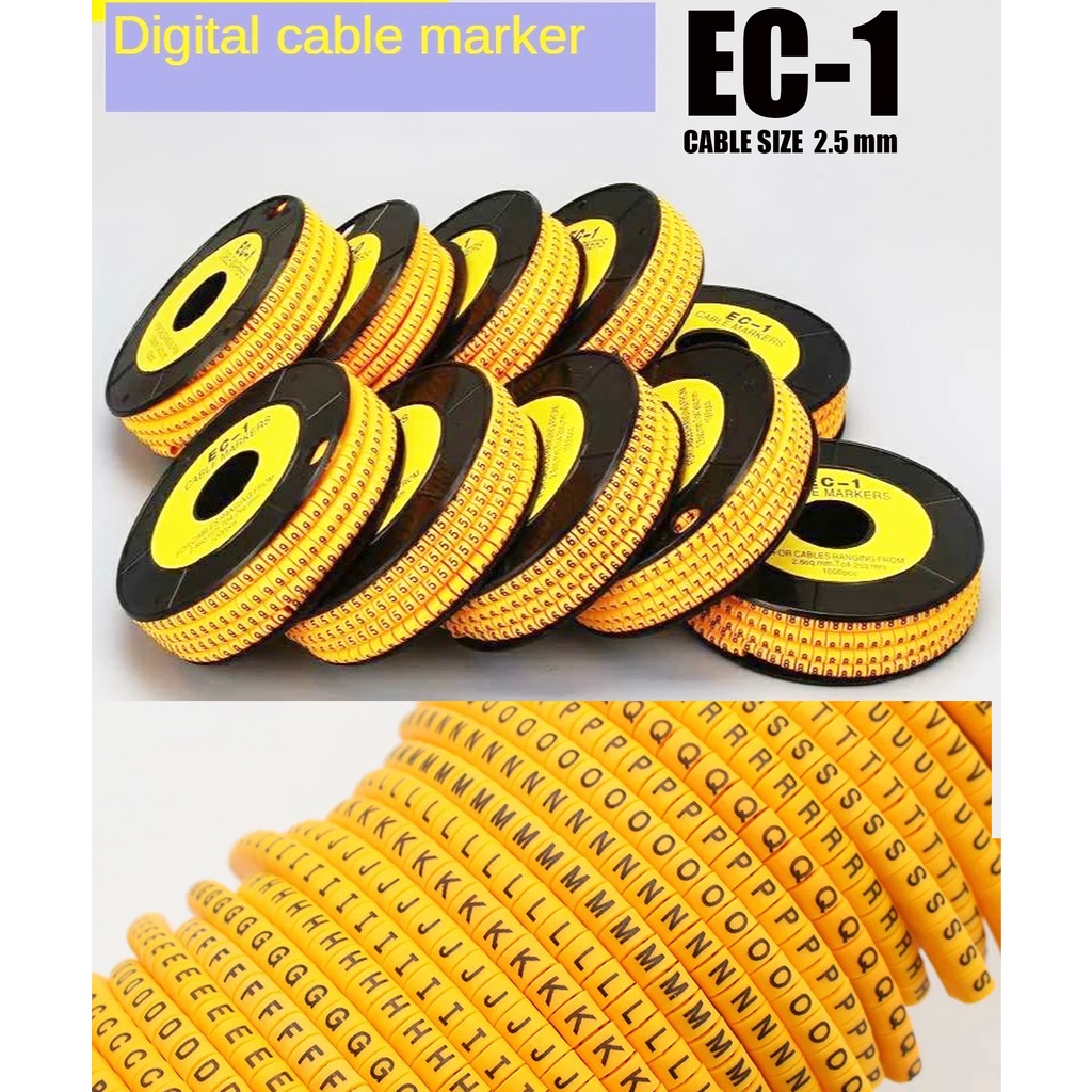 วายมาร์ค EC-1 Cable Markers วายมาร์คเกอร์สายไฟ  เหมาะสำหรับสายขนาด 1.5sq.mm – 3.0sq.mm วายมาร์คเกอร์สาย 20 ตัว