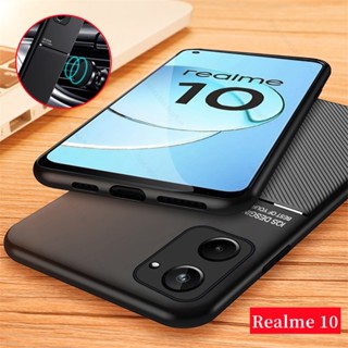 เคสโทรศัพท์มือถือหนัง กันกระแทก พร้อมที่ตั้งวางแม่เหล็ก สําหรับ Realme 10 4G 5G 10T 10 10 Pro Plus 10ProPlus 5G