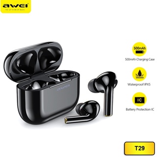 หูฟังบลูทูธ AWei รุ่น T29 TWS หูฟังอินเอียร์ หูฟังไร้สาย True Wireless Sports Earbuds กันน้ำ/เหงื่อ IPX4 เสียงดี