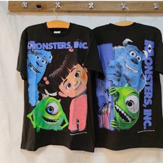 Monsters,INC⚡️เสื้อยืดผ้าฟอก Unisex Cotton 💯 งานใหม่ ทำเก่า ผ้าฟอกเฟดนุ่ม ไร้ตะเข็บข้าง สกรีนจม หน้าหลัง ⚡️⚡️