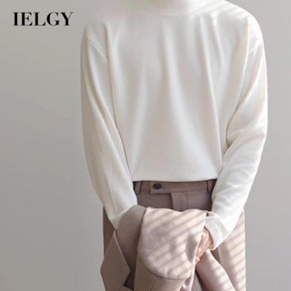 IELGY เสื้อคอเต่า ผ้าฟลีซ สองด้าน เข้ารูป อบอุ่น สําหรับผู้ชาย