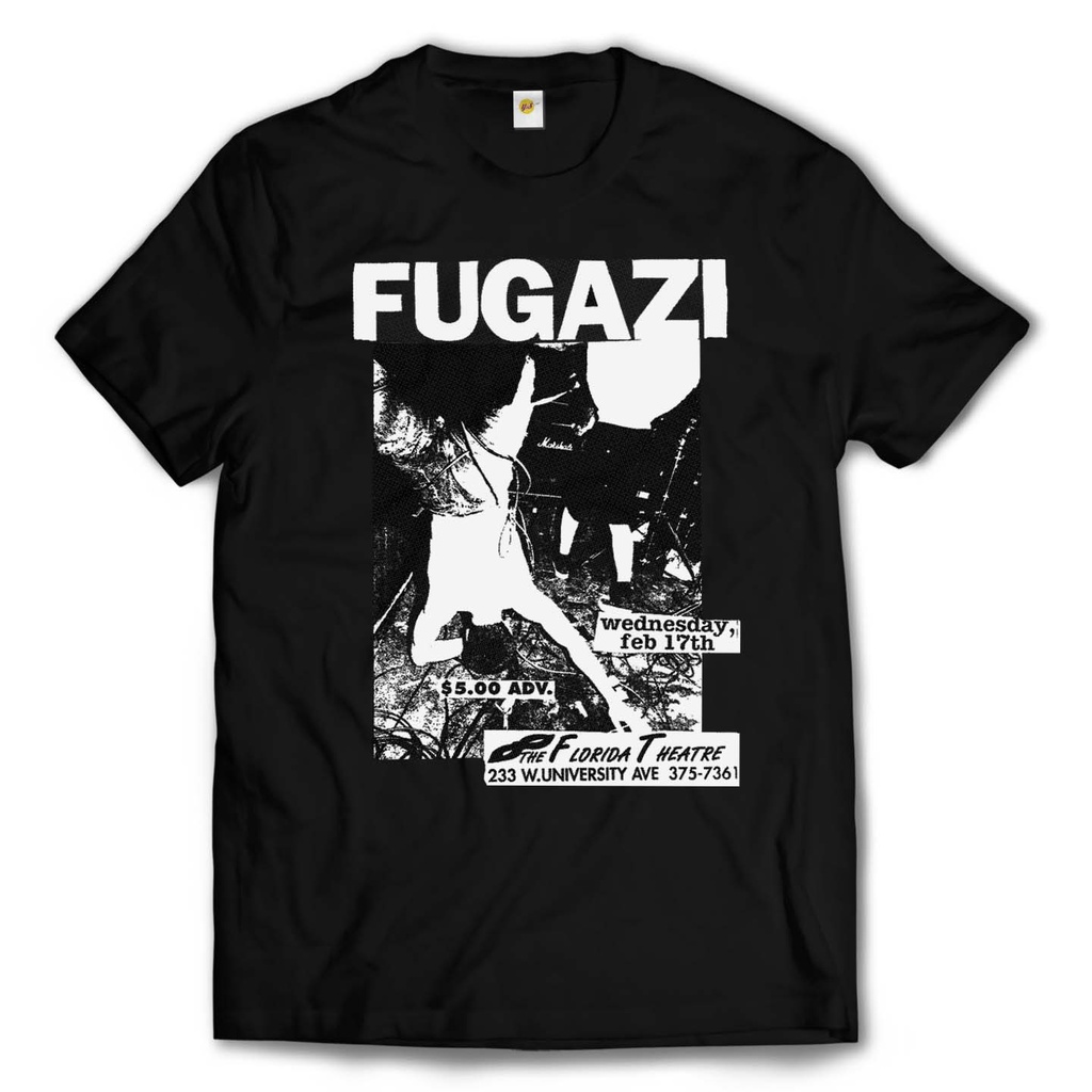 Hitam Fugazi Tshirt hardcore punk band / tag Merccons - สีดํา