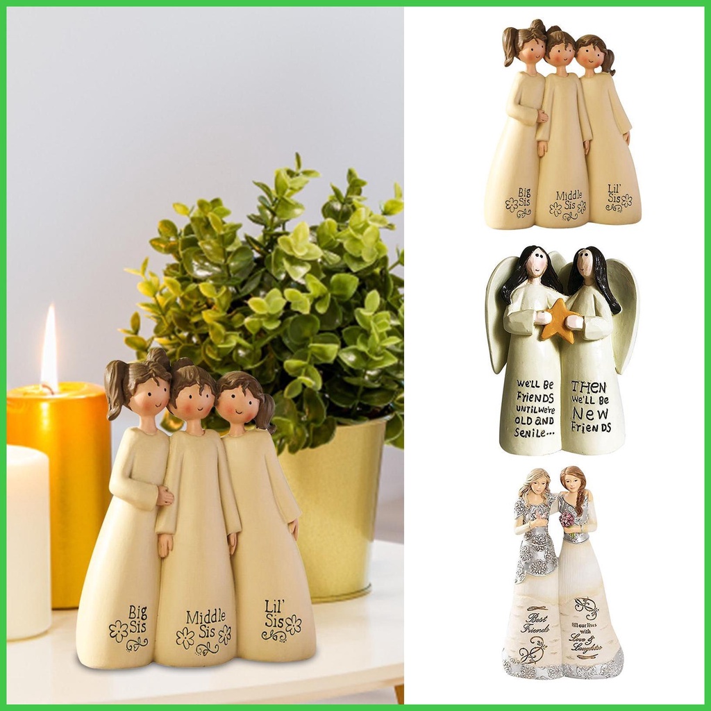 มิตรภาพ Angels Figurines น้องสาวรูปปั้นและFigurines Angel Memorial ยืน Figurines Soul Sister smbph