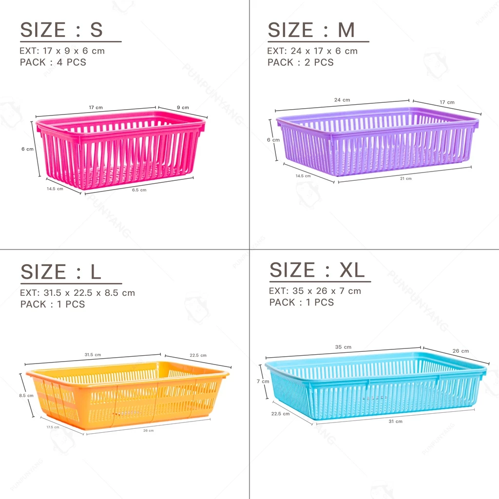 ตะกร้าพลาสติก ตะกร้าใส่ของ ตะกร้าใบเล็ก (มีหลายไซส์ หลายสี) สีหวานน่ารัก ใช้จัดเก็บของให้เป็นระเบียบ แบรนด์ TRIPLE-P thumbnail 10