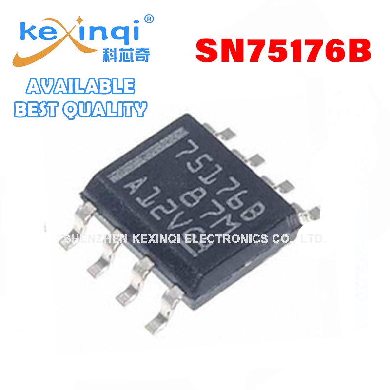10 ชิ้น/ล็อตใหม่ SN75176B 75176B SN75176BDR SMD SOP8 Silkscreen 75176B Differential Bus Transceiver 