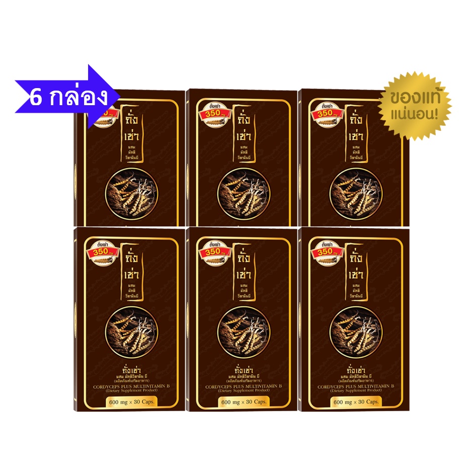 (6 กล่อง) Flash sale ถั่งเช่า ยิ่งยง Cordyceps Plus Multi Vitamin B ถั่งเช่า มัลติ วิตามินบี 6 กล่อง
