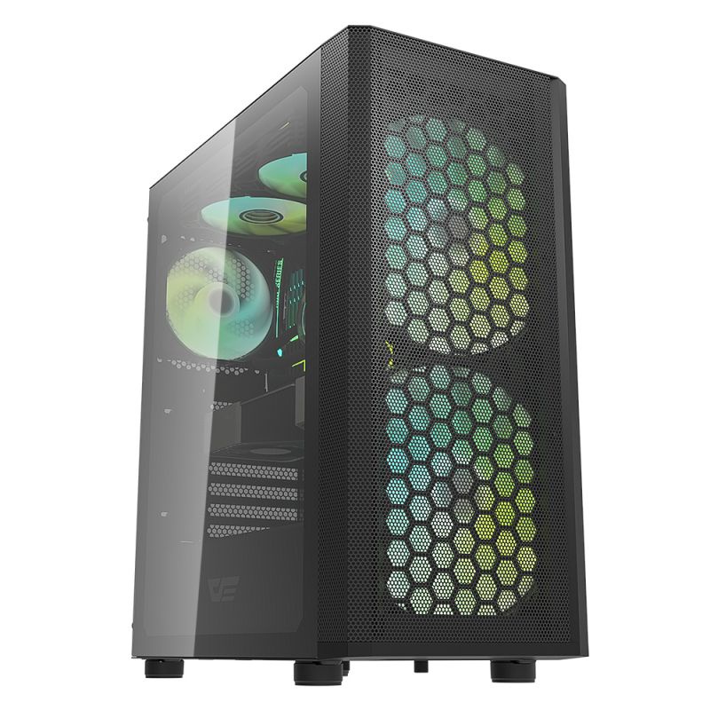 เคสคอมพิวเตอร์ DarkFlash DK360 ATX PC Case Black / White