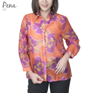 Pena house เสื้อเชิ๊ตผู้หญิงแขนสามส่วน ลายดอกไม้ POSL122201
